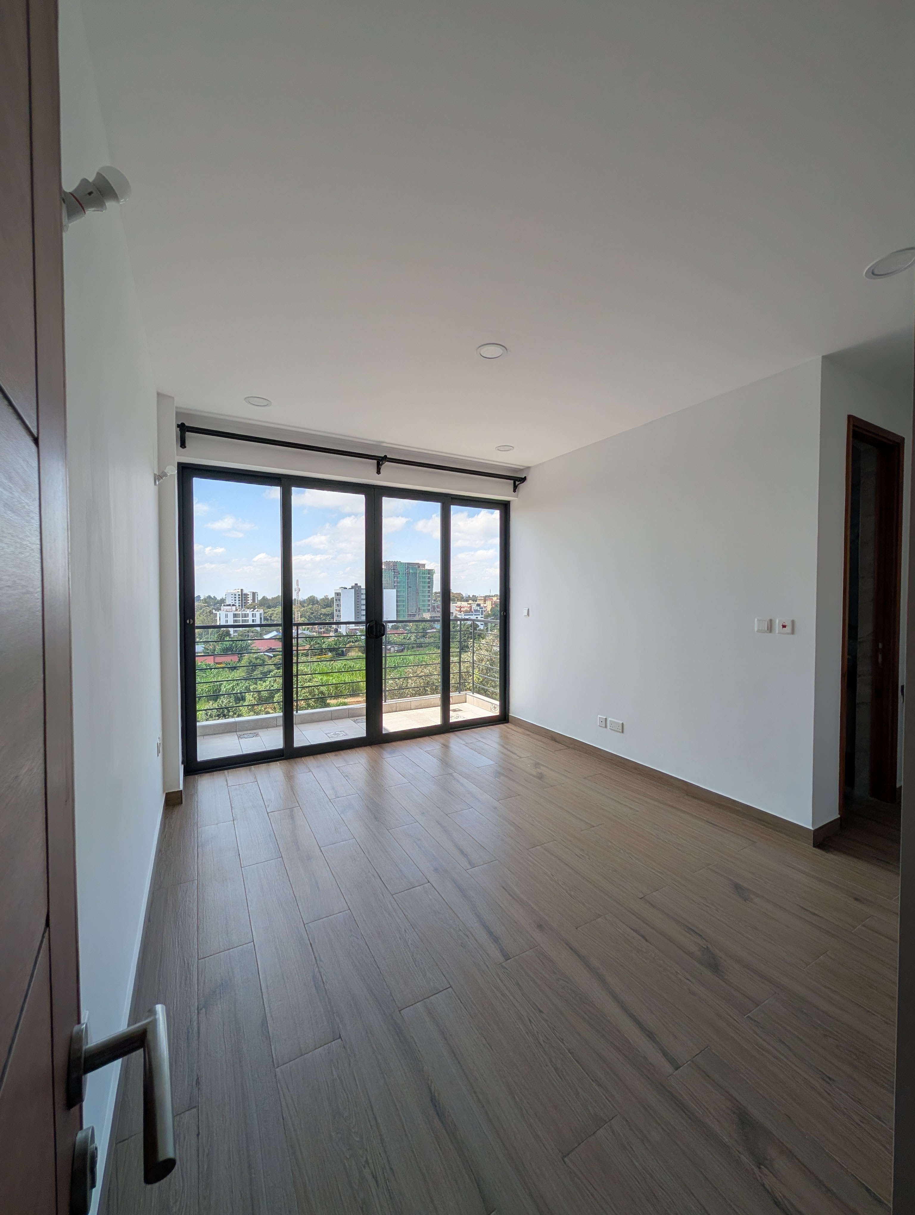 Bedroom with city views